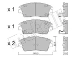 METELLI Piduriklotsi komplekt,  ketaspidur 22-1164-0