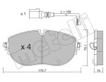 METELLI Piduriklotsi komplekt,  ketaspidur 22-1322-0