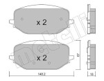 METELLI Piduriklotsi komplekt,  ketaspidur 22-1351-0
