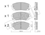 METELLI Piduriklotsi komplekt,  ketaspidur 22-1373-0