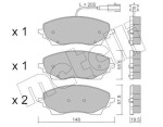 METELLI Piduriklotsi komplekt,  ketaspidur 22-1379-0