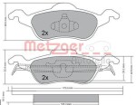 METZGER AUTOTEILE Piduriklotsi komplekt,  ketaspidur 1170038