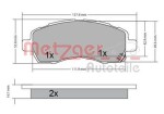 METZGER AUTOTEILE Piduriklotsi komplekt,  ketaspidur 1170607