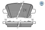 Piduriklotsi komplekt,  ketaspidur MEYLE-PD: Advanced performance and design. 025 221 2317/PD