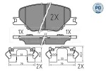 Piduriklotsi komplekt,  ketaspidur MEYLE-PD: Advanced performance and design. 025 228 3819/PD