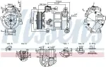 NISSENS Kompressor,  kliimaseade ** FIRST FIT ** 12V 890596