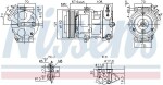NISSENS Kompressor,  kliimaseade ** FIRST FIT ** 12V 890663