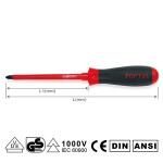 TOPTUL Ristpeaga kruvikeeraja PZ0, pikkus: 162mm, 1000V