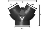 WEBASTO MARINE WBCL001576A / Y-divider 100x125x100mm directly to the device