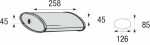 Väljalaskesüsteemi summuti (Universaalne, ovaalne, kõrgus:85mm, laius: 126mm, pikkus: 258mm, sisendi läbimõõt: 45mm, väljundi läbimõõt: 45mm)