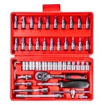 Padrunvõtmete komplekt 1/4" 46-osa Amio