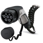 kaabel jaamale laadimiseks AC spiraal CHARX Connect, faaside arv: 3, tüüp auto pistik: 2, 4m, 22kW, 32A, 6mm2, must (kaitsekorgiga) sobib: VOLVO C30; RENAULT ZOE; TESLA mudel 3 3D3-L2S 12.10-