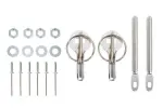 Hood pins ; 2tk, silver, alumiinium