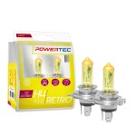 лампа галоген, 2шт., H4, ретро, 12V, max. 60W, Цвет светлый желтый, max. 2700K, тип разъeм P43T, не подходит для использования на дорогах общего пользования, содержит 2 palniki