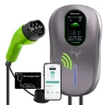 Зарядная станция Qoltec EV 2-в-1, тип 2 | 22 кВт | 220–480 В | 3 фазы | настенный зарядный бокс | 5 м