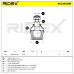 RIDEX Kande-/juhtliigend šarniir 2462S0106