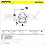 RIDEX Kande-/juhtliigend šarniir 2462S0362