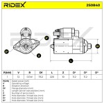 RIDEX Starter 12V 2S0840