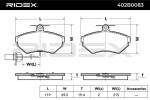 RIDEX Piduriklotsi komplekt,  ketaspidur 402B0083