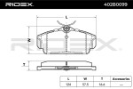 RIDEX Piduriklotsi komplekt,  ketaspidur 402B0099