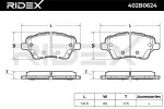 RIDEX Piduriklotsi komplekt,  ketaspidur 402B0624