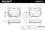 RIDEX Piduriklotsi komplekt,  ketaspidur 402B0774