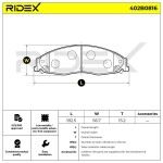 RIDEX Piduriklotsi komplekt,  ketaspidur 402B0816