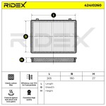 RIDEX Filter,  salongiõhk 424I0260
