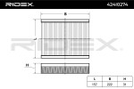 RIDEX Filter,  salongiõhk 424I0274