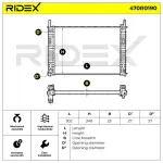 RIDEX Radiaator,  mootorijahutus 470R0190