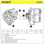 RIDEX Generaator 14V 4G0034