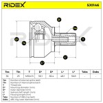 RIDEX Veovõlli ots (Liigendlaager) 5J0146