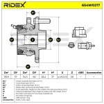 RIDEX Rattalaagrikomplekt 654W0217