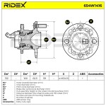 RIDEX Rattalaagrikomplekt 654W1416