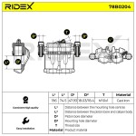 RIDEX Pidurisadul 78B0204