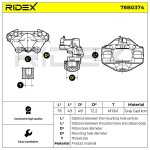 RIDEX Pidurisadul 78B0374