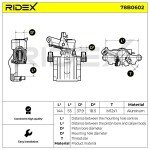 RIDEX Pidurisadul 78B0602