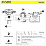 RIDEX Pidurisadul 78B2129