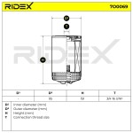 RIDEX Õlifilter 7O0069