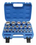 12-kantilised käsipadrunvõtmed, 1/2” lühikesed - 21-osaline komplekt