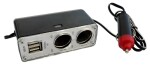Sigaretisüütaja pesa 12V  2-ne hargmik + 2x USB