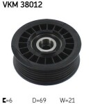 SKF Seade-/juhtrull,  soonrihm VKM 38012