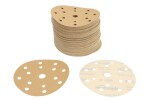kuld paber abrasiivne: lihvketas, takjakinnitusega, arv auku: 15, .: P100, läbimõõt - mõõdud:150mm, värv: beez, pakend 100 tk