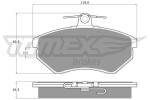 TOMEX Brakes Piduriklotsi komplekt,  ketaspidur TX 10-11