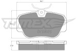 TOMEX Brakes Piduriklotsi komplekt,  ketaspidur TX 10-38