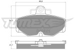 TOMEX Brakes Piduriklotsi komplekt,  ketaspidur TX 10-67