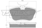 TOMEX Brakes  Piduriklotsi komplekt,ketaspidur TX 12-20