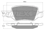 TOMEX Brakes Piduriklotsi komplekt,  ketaspidur TX 12-90