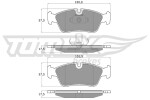 TOMEX Brakes Piduriklotsi komplekt,  ketaspidur TX 13-16
