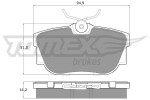 TOMEX Brakes Piduriklotsi komplekt,  ketaspidur TX 13-90